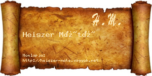 Heiszer Máté névjegykártya