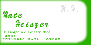 mate heiszer business card