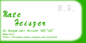 mate heiszer business card